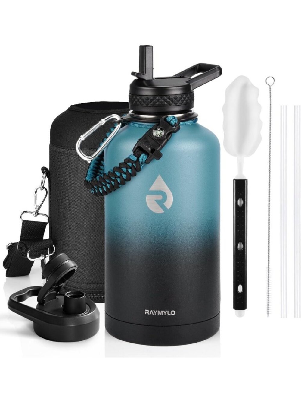 64 oz Insulated Water Bottle - Triple Wall Vacuum Stainless Steel, Keeps Drinks